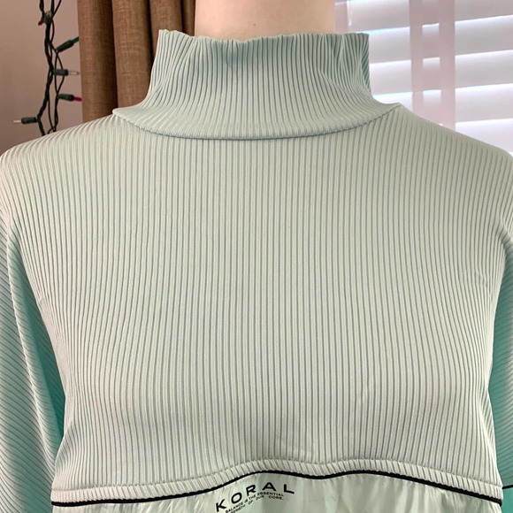 3/$15 Koral Ribbed Windbreaker Pullover in Light Aqua - Picture 2 of 11